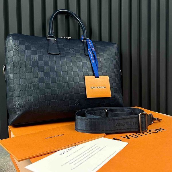 Porte Document Damier сумка синя шкіряна LV02 фото