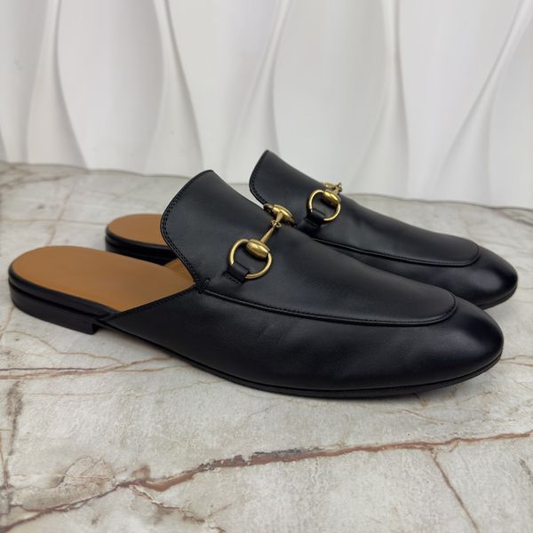 Horsebit Jordaan Mule Black Leather