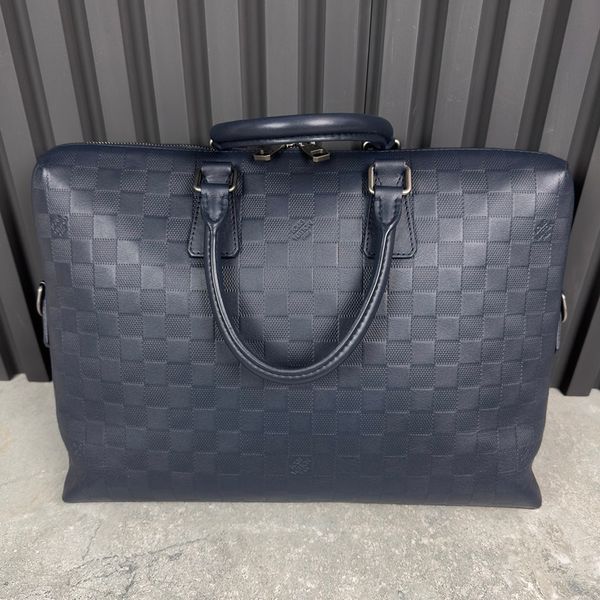 Porte Document Damier сумка синя шкіряна LV02 фото