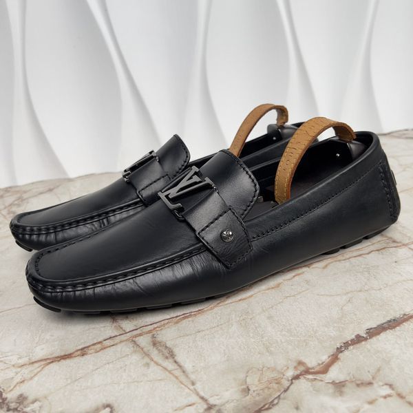 Monte Carlo Driving Moccasins Black Leather