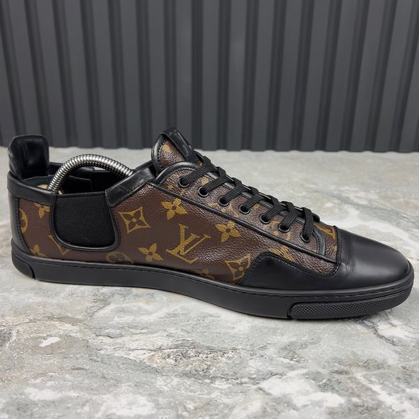 Slalom Monogram Sneakers Brown Leather