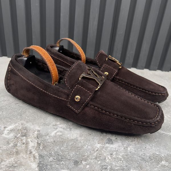Monte Carlo Moccasins Fur Brown Suede
