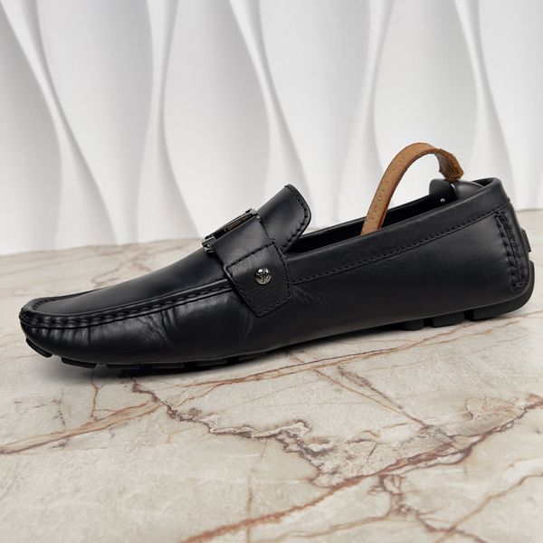 Monte Carlo Driving Moccasins Black Leather