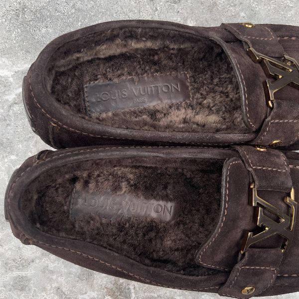 Monte Carlo Moccasins Fur Brown Suede