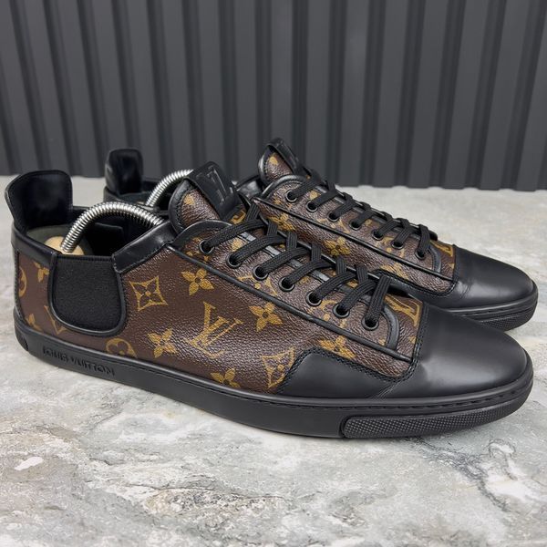 Slalom Monogram Sneakers Brown Leather