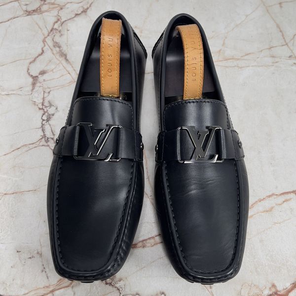 Monte Carlo Driving Moccasins Black Leather