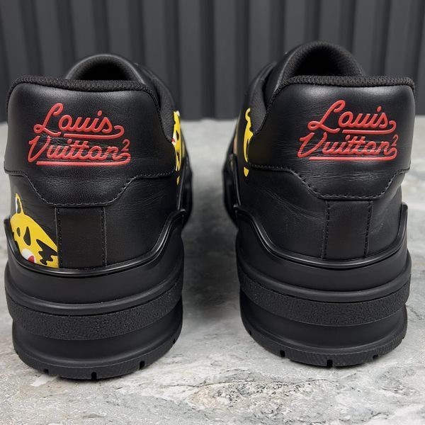 LV & Nigo collaboration Trainer Tiger кросівки чорні шкіряні 3168 фото