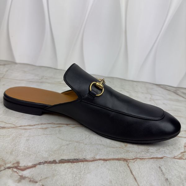 Horsebit Jordaan Mule Black Leather