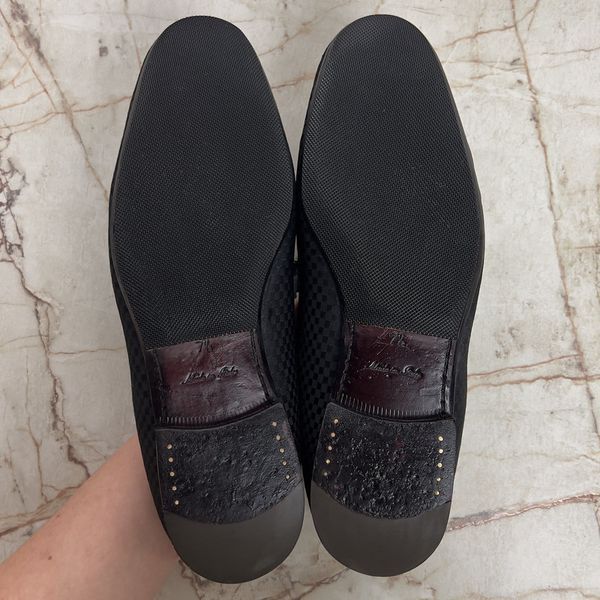 Chain Damier Loafer Black Satin