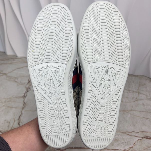 ACE Supreme GG Canvas Python Beige Leather Sneakers