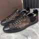 Slalom Monogram Sneakers Brown Leather