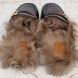 Donnie Web Double G Buckle Fur Mule Leather