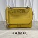 Ninon de Lancel Handbag Flap Bag Yellow Grained Leather Size M