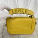 Ninon de Lancel Handbag Flap Bag Yellow Grained Leather Size M