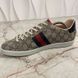 ACE Supreme GG Canvas Python Beige Leather Sneakers