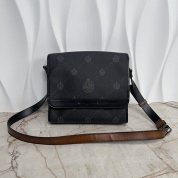 PM Flaneur Crossbody Messenger Leather Signature Canvas