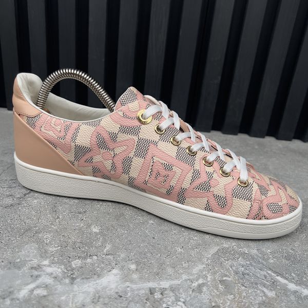 Frontrow Sneakers Damier Azur Tahitienne Bora Bora Canvas Rose Ballerine
