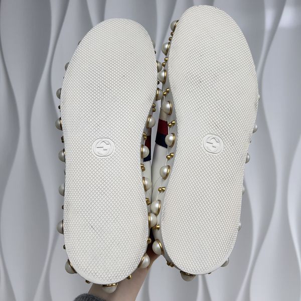 Ace Web Pearl Studded кросівки білі шкіряні з вставками зі шкіри пітона 3883 фото