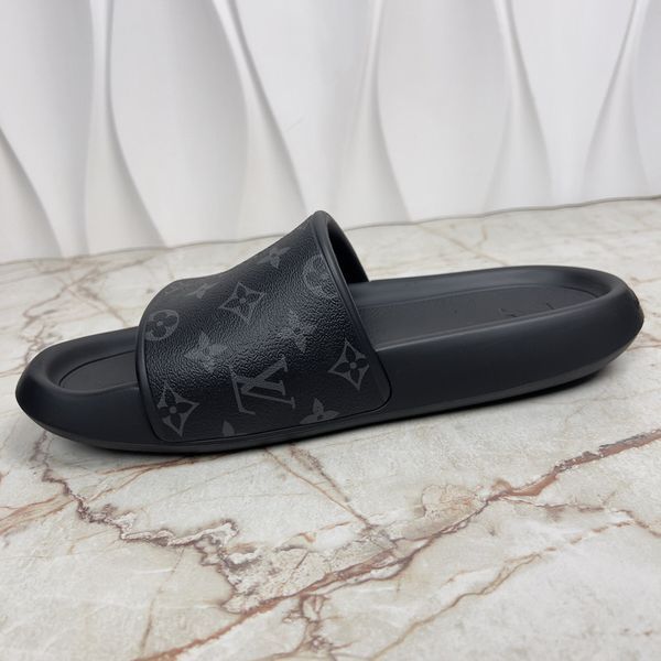 Waterfront Mule Monogram Slide Black