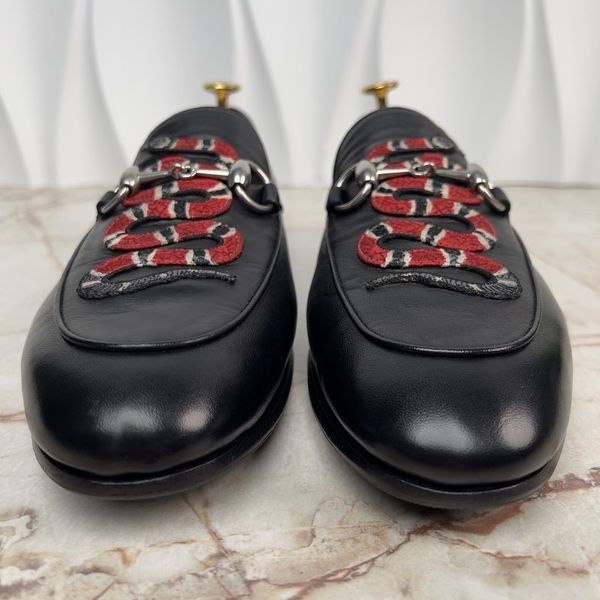 Brixton Horsebit Kingsnake Loafers Black Leather
