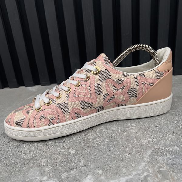 Frontrow Sneakers Damier Azur Tahitienne Bora Bora Canvas Rose Ballerine