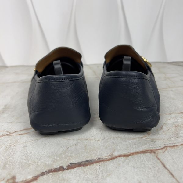 Marmont GG Web Driving Moccasin Blue Leather