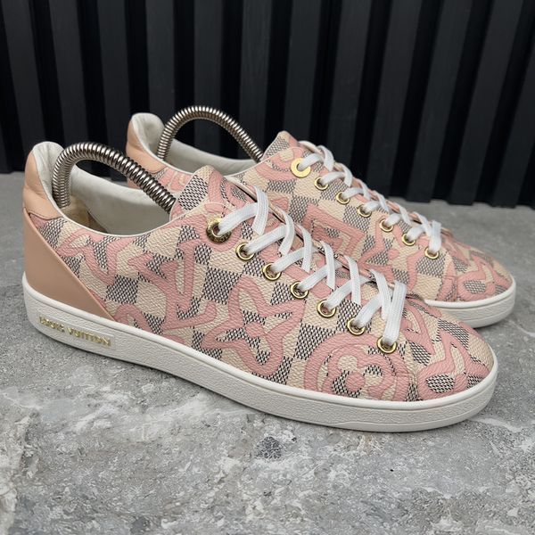 Frontrow Sneakers Damier Azur Tahitienne Bora Bora Canvas Rose Ballerine