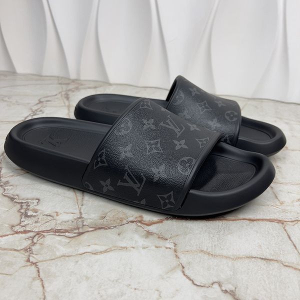 Waterfront Mule Monogram Slide Black