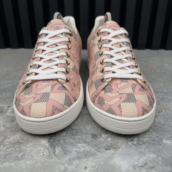 Frontrow Sneakers Damier Azur Tahitienne Bora Bora Canvas Rose Ballerine