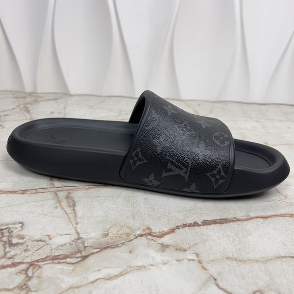 Waterfront Mule Monogram Slide Black