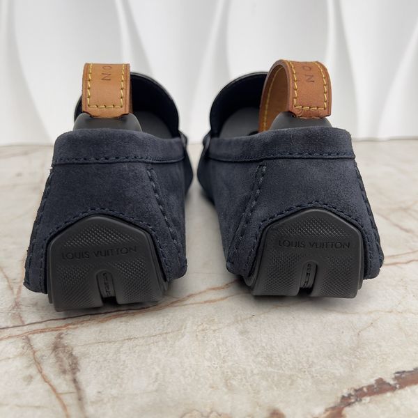 Louis Vuitton Racetrack Driving Moccasin Navy Blue Suede
