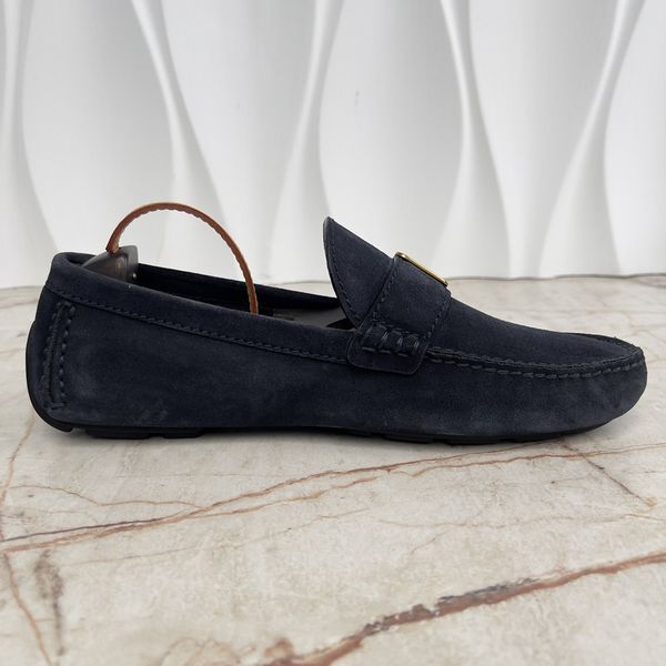 Louis Vuitton Racetrack Driving Moccasin Navy Blue Suede