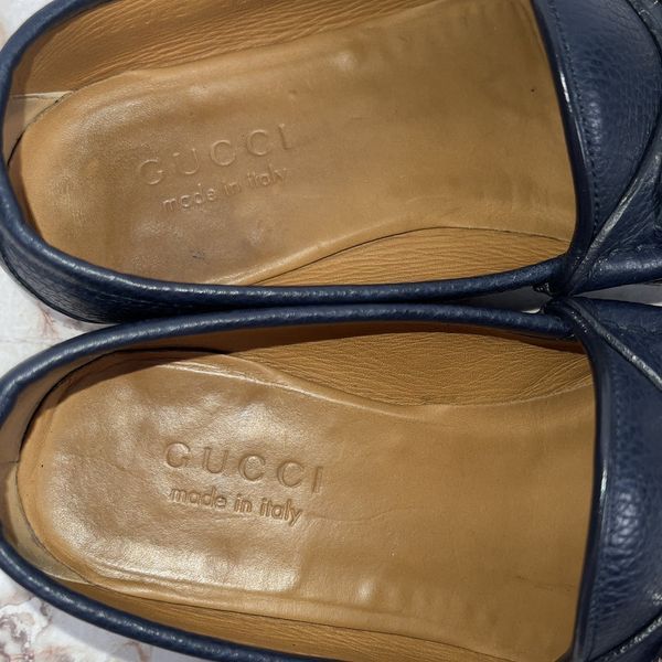 Gucci 1955 Horsebit лофери сині наві замшеві 3576 фото