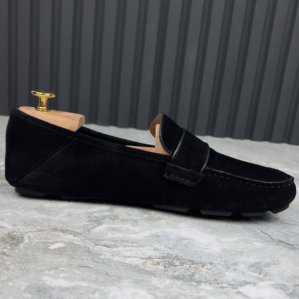 Marmont Double GG Driving Moccasin Black Suede