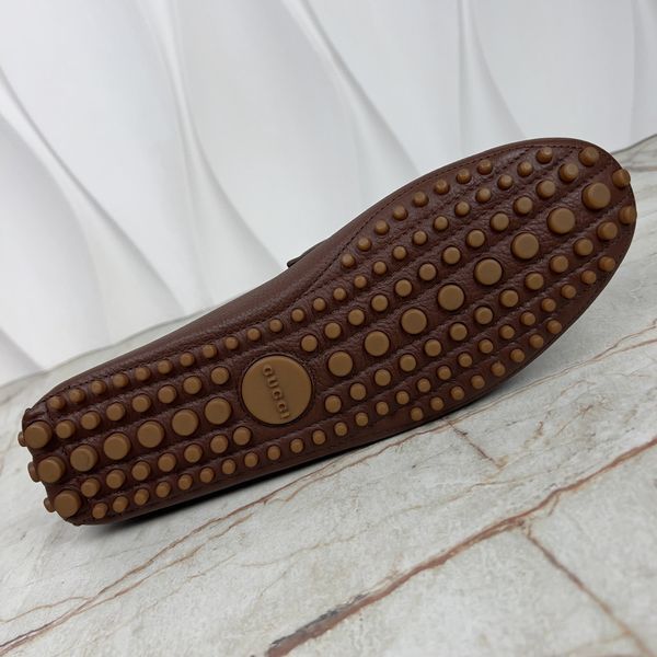 Web Horsebit Driving Moccasin Brown Grain Leather