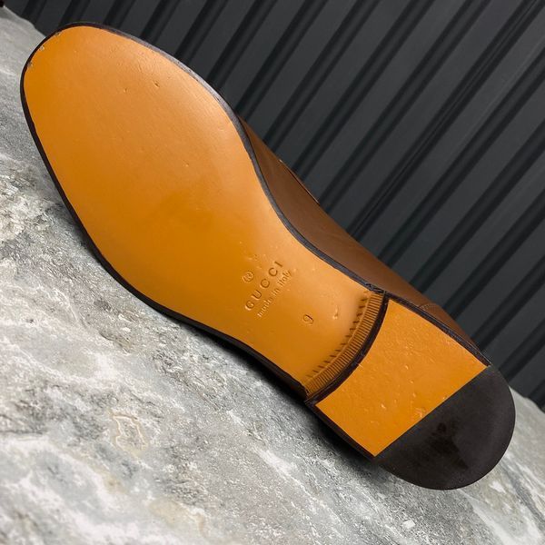 Ha Ha Ha Interlocking G Loafers Brown Leather