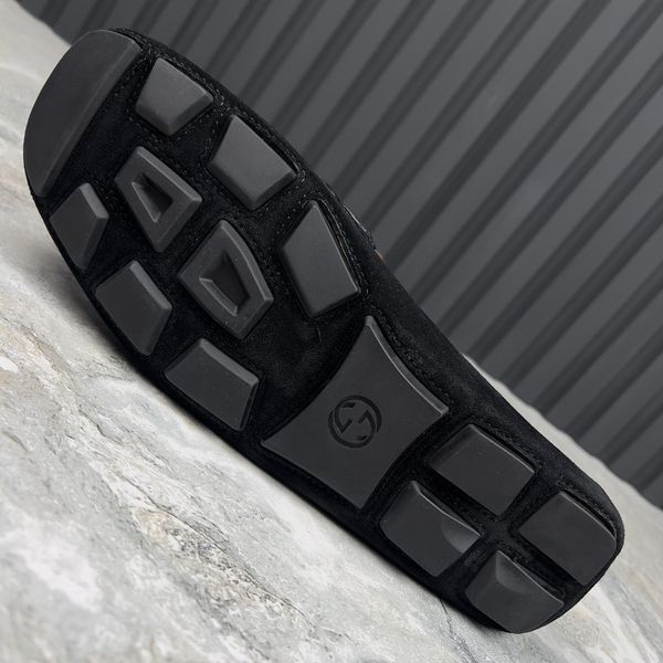 Marmont Double GG Driving Moccasin Black Suede