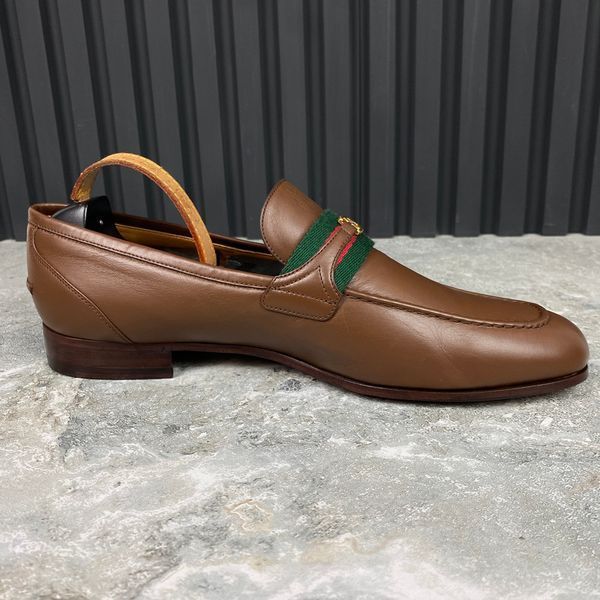 Ha Ha Ha Interlocking G Loafers Brown Leather