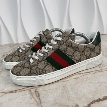 ACE Web Sneakers Beige Ebony Supreme Canvas Leather
