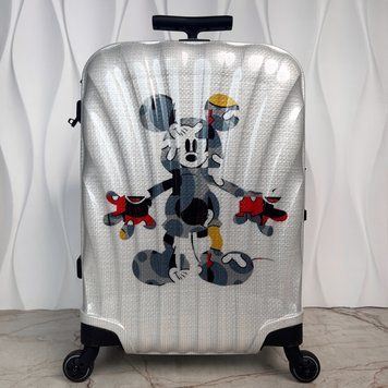 Cosmoline Disney Limited Edition Mickey Mouse Luggage Trolley 4-wheels Curv Spinner 55/21