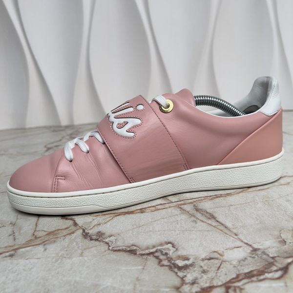 Frontrow Logo Strap Sneakers Pink Leather