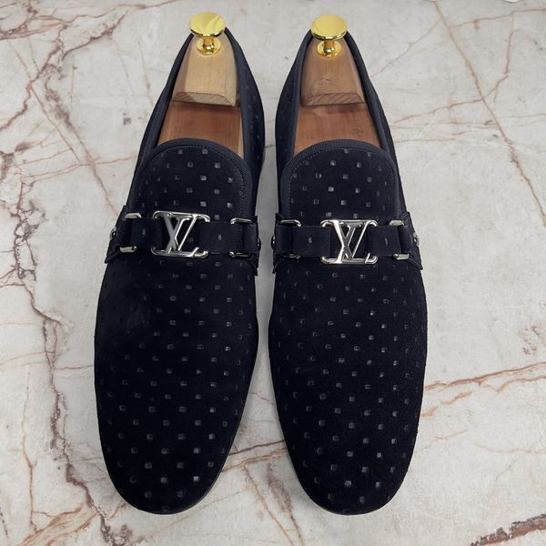 Lexington Loafer Perforated Blue Suede