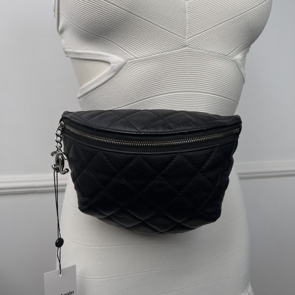 Uniform Belt Bag Black Matelasse Lambskin Caviar