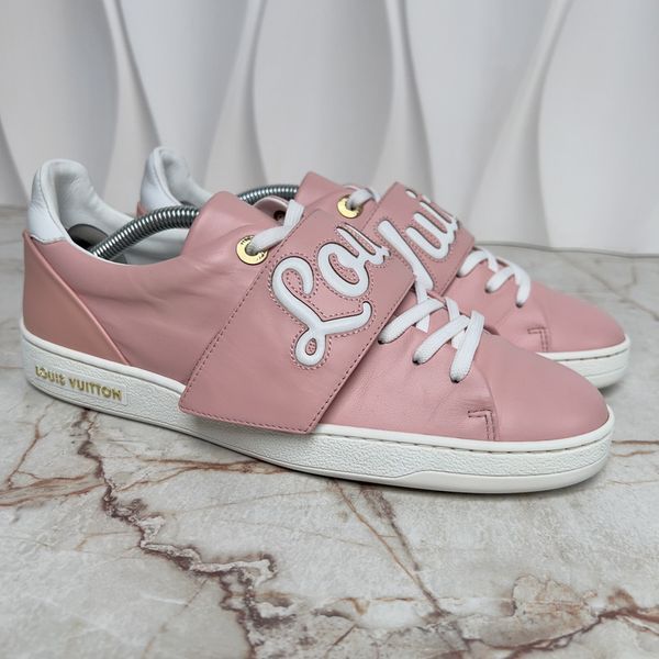 Frontrow Logo Strap Sneakers Pink Leather