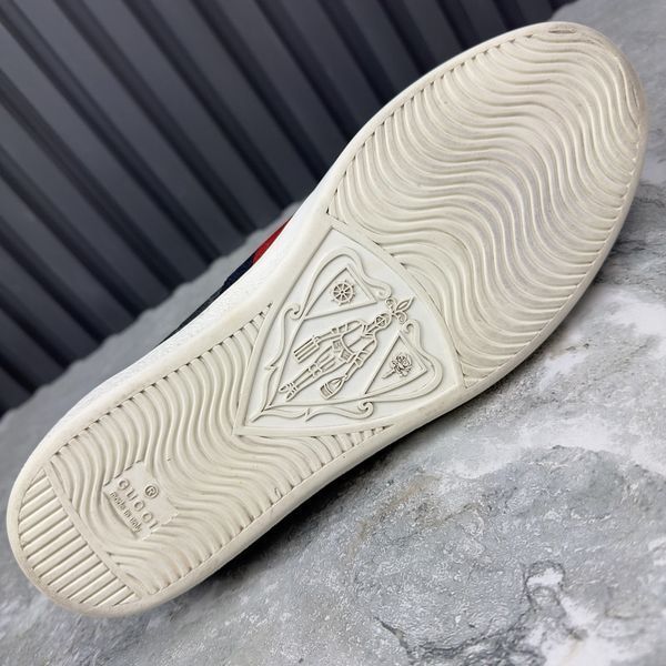 Ace Web GG Supreme Monogram Tiger Canvas Gray Leather