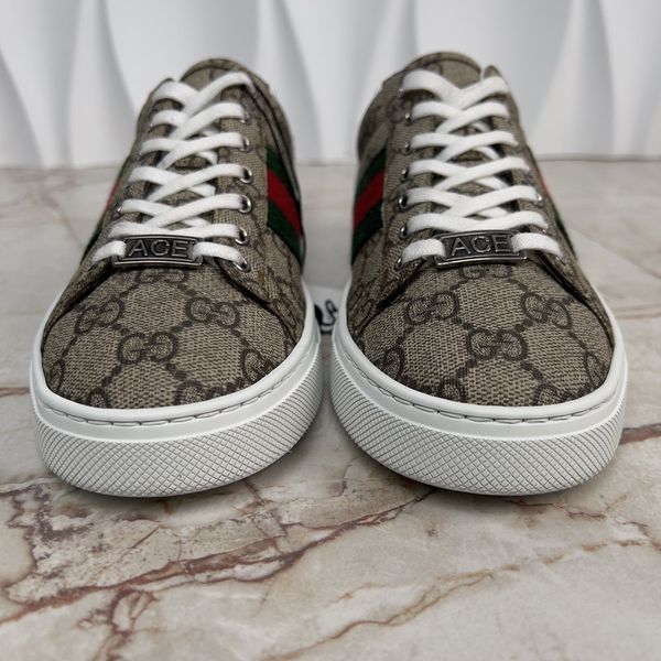 ACE Web Sneakers Beige Ebony Supreme Canvas Leather