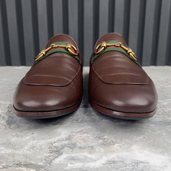 Jordaan Horsebit Web Loafers Brown Leather