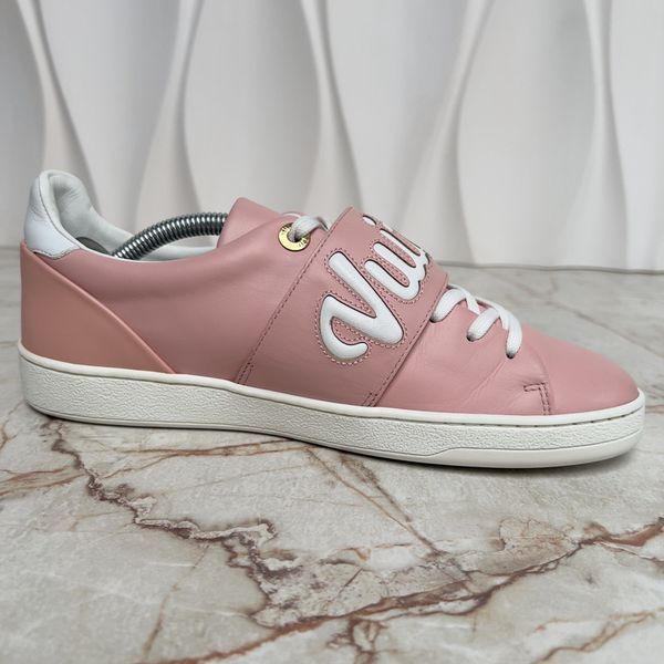 Frontrow Logo Strap Sneakers Pink Leather