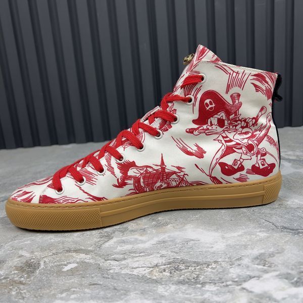 Major Web Disney Print Sneakers White Fabric