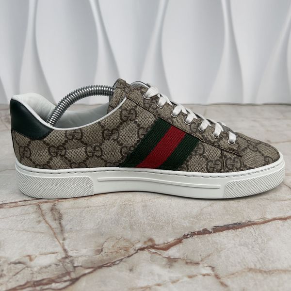 ACE Web Sneakers Beige Ebony Supreme Canvas Leather